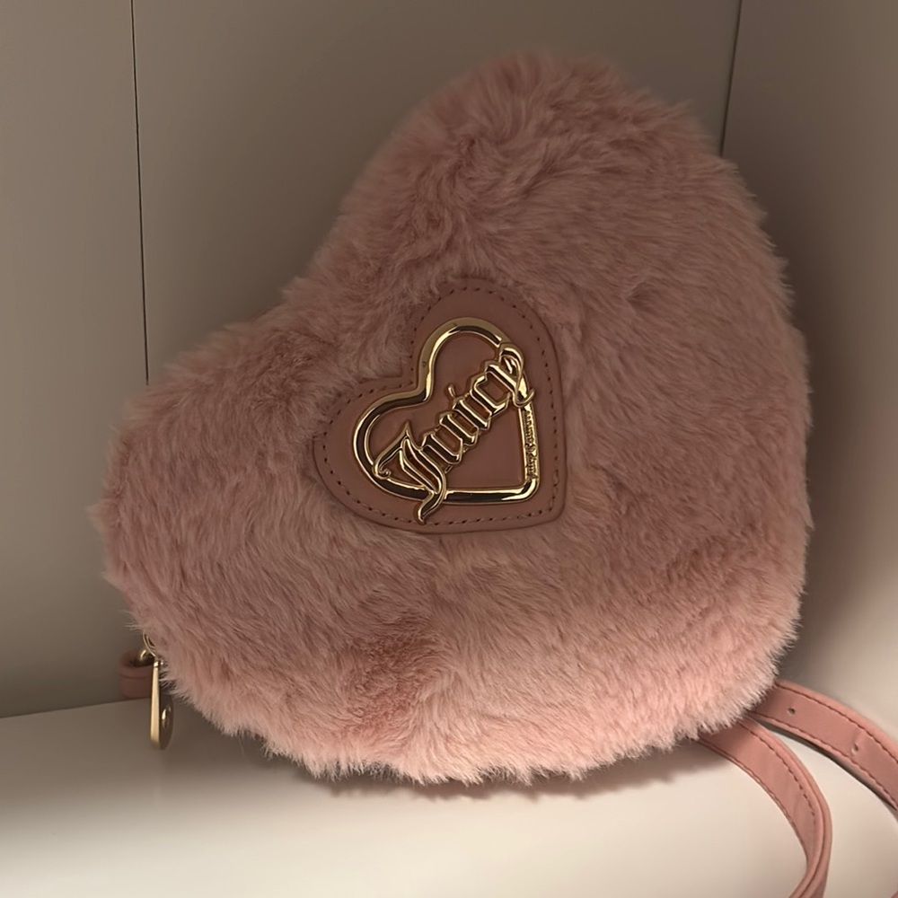 Juicy Couture Pink Crossbody Bag with Heart Emblem